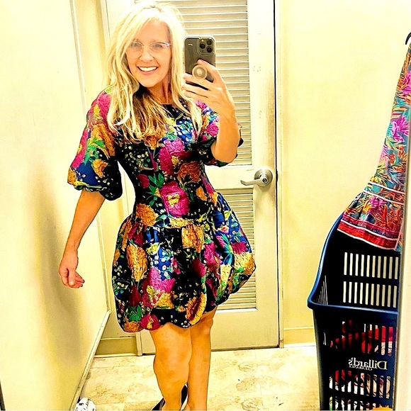 NWT SugarLips,Runway 2024/2025,Iriana Jacquard Floral Elisah Bubble Dress,Size M - Picture 4 of 6